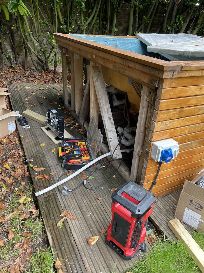 Hot Tub Hero engineer on site near Brighton